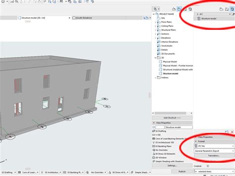 Archicad IFC export beállítások ablak