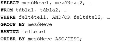 SQL lekérdezés példa