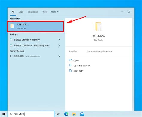 Fájlstruktúra Windows Temp mappában