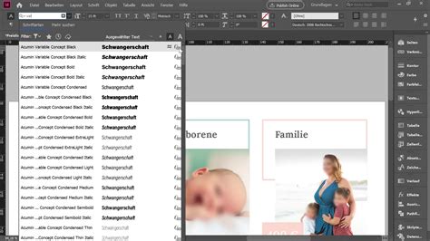 Az InDesign Betűtípusok keresése funkciója