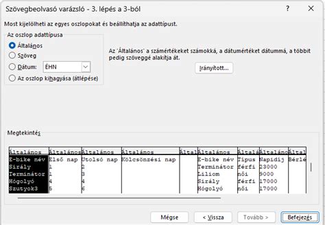 Példa táblázatkezelő programra (Microsoft Excel)