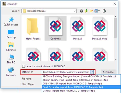 Archicad IFC import folyamat