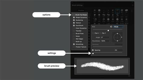 Photoshop brush settings