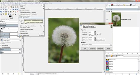 GIMP fájl menü Exportálás opció
