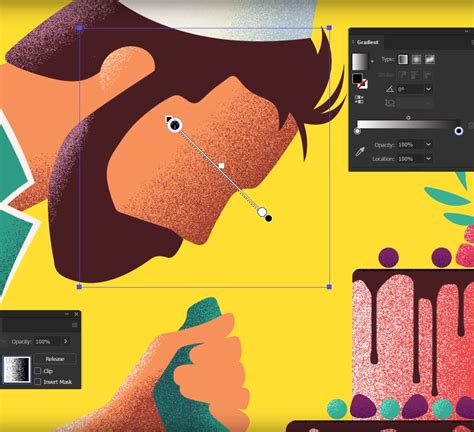 Illusztráció az objektumok ismétlési opcióiról Illustratorban
