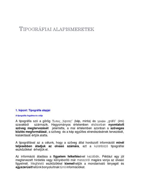 Tipográfia alapjai