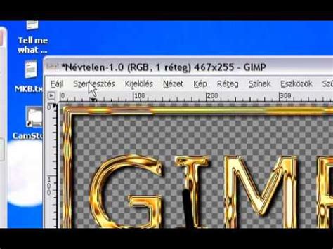 Arany szövegeffekt GIMP-ben