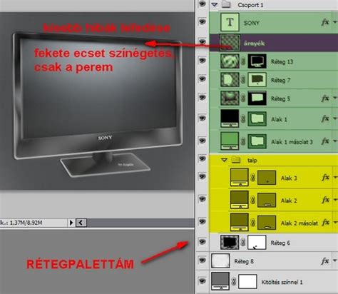 Photoshop rétegek és keverési módok panel