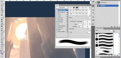 Photoshop legördülő panel ecsetek