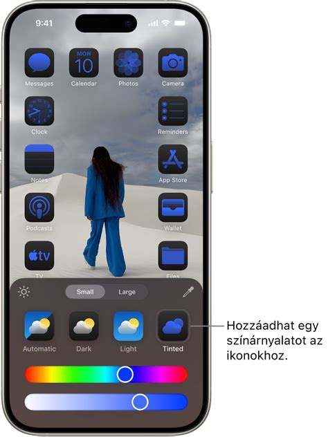 Képernyőfelvétel a Photoshop Színezett/telítettség ablakáról, amely bemutatja a csúszkák használatát a szín beállításához.