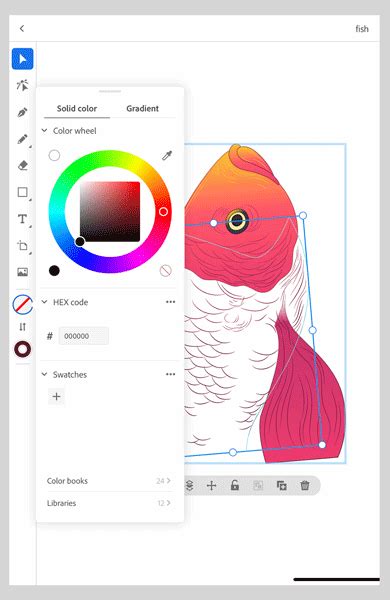 Illusztráció az Illustrator színpalettájáról és a szürkeárnyalatos nézet problémájáról