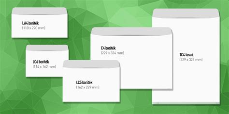 Boríték méretek összehasonlítása