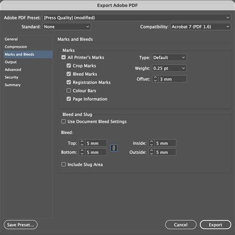 InDesign export beállítások PDF-hez