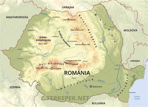 Románia és Moldova térképe