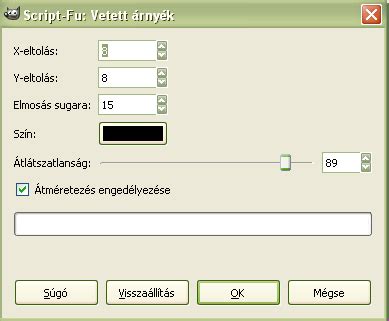 GIMP vetett árnyék effekt