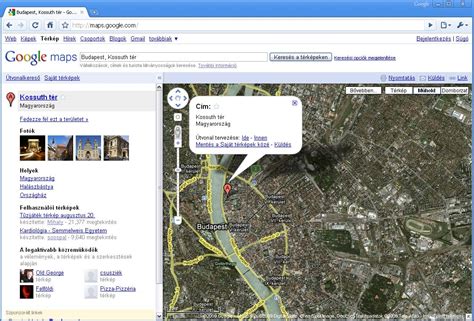 Google Maps nagyítás a helyszín meghatározásához