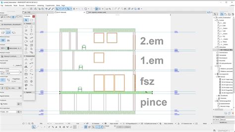 Archicad referenciat szintek beallitasa