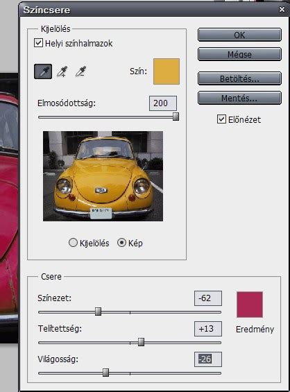 Photoshop Színcsere eszköz