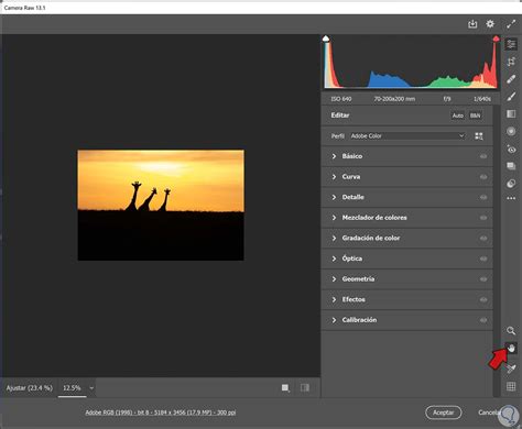 Camera Raw szűrő megnyitása Photoshopban