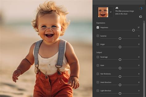 Példa a Neural Filters használatára, például egy portréton