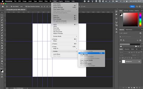 Photoshop útmutatók (guides) használata