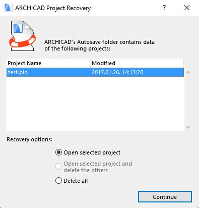 Archicad AutoSave mappa beállításai