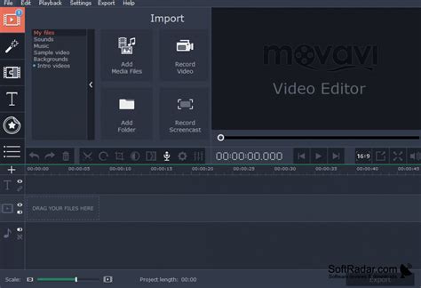 Movavi Video Editor felület
