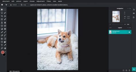 Pixlr szerkesztő felület