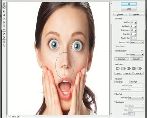 Liquify eszköz használata