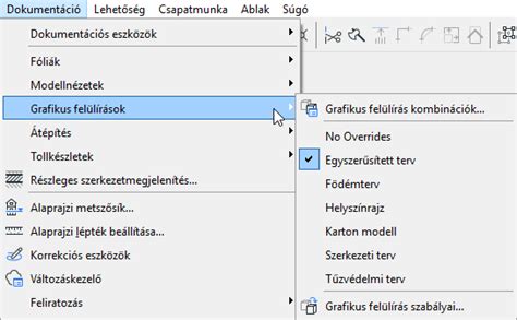 ARCHICAD grafikus felülírás szabályok beállítása