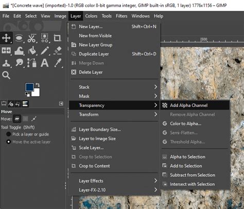 GIMP Rétegek panel