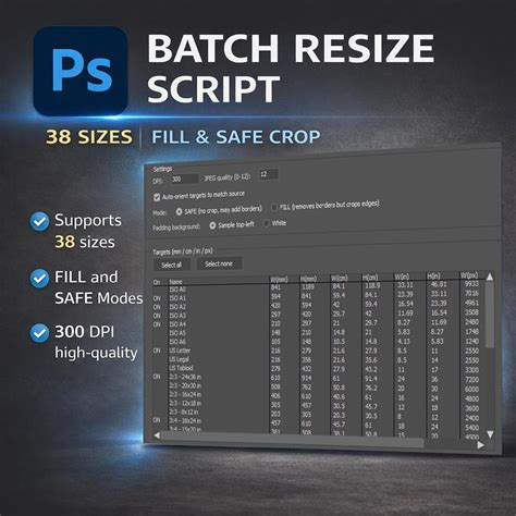 Photoshop Batch beállítások