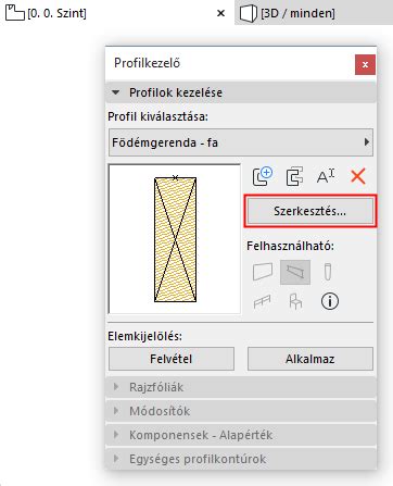 Archicad Összetett Profil Szerkesztő Eszközök