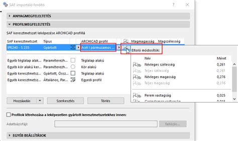 Archicad összetett profilok kezelése