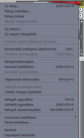 A Rétegek panel bemutatása