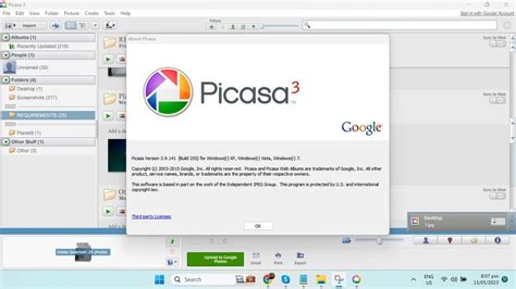 Google Picasa felület