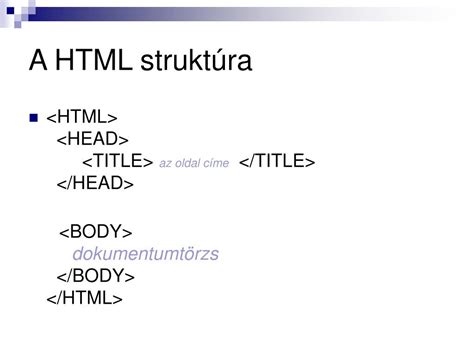 HTML struktúra példa