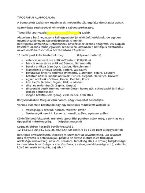 OpenType tipográfiai funkciók