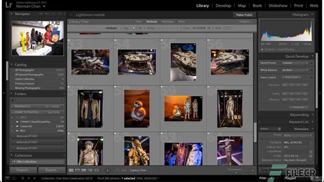 Lightroom felület szegmensek