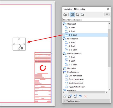 Rajz elhelyezése és méretezése Archicad tervlapon