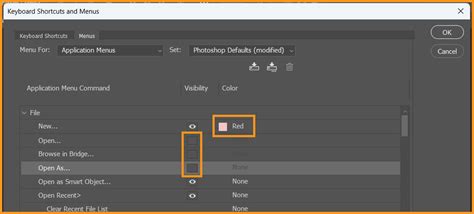 Photoshop menü testreszabása