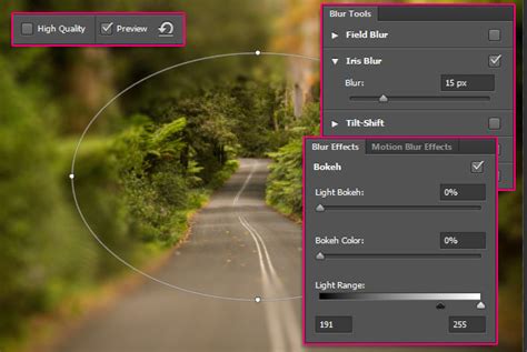 Photoshop Iris Blur effekt