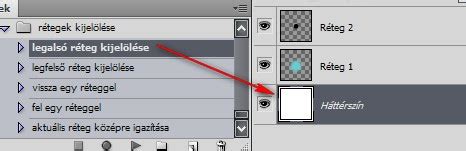 Photoshop akciók párbeszédablakok beállításai