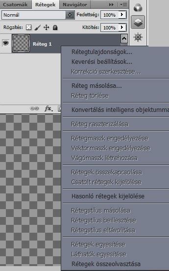 A rétegek panel, amely a fényképet a Háttér rétegen mutatja.