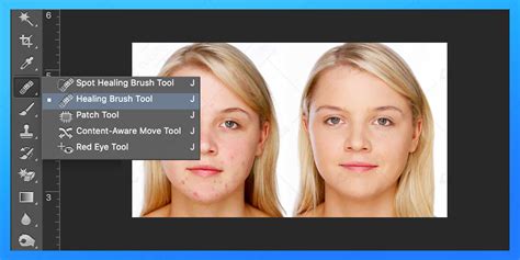 Photoshop Spot Healing Brush Tool használata