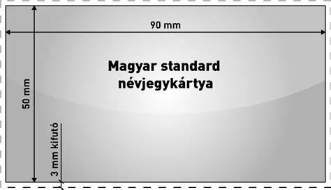 Névjegykártya méretek és margók
