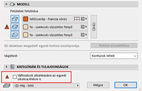 Archicad tetőél szög beállítás