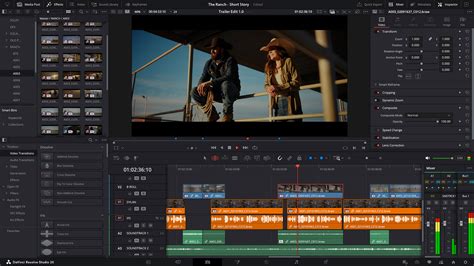 DaVinci Resolve felület