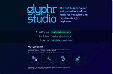 Glyphr Studio felület