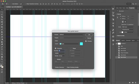 Photoshop Guides és Grid beállítások